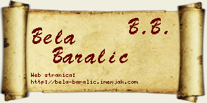 Bela Baralić vizit kartica